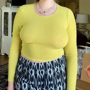 Bright Yellow Ribbed Long Sleeve